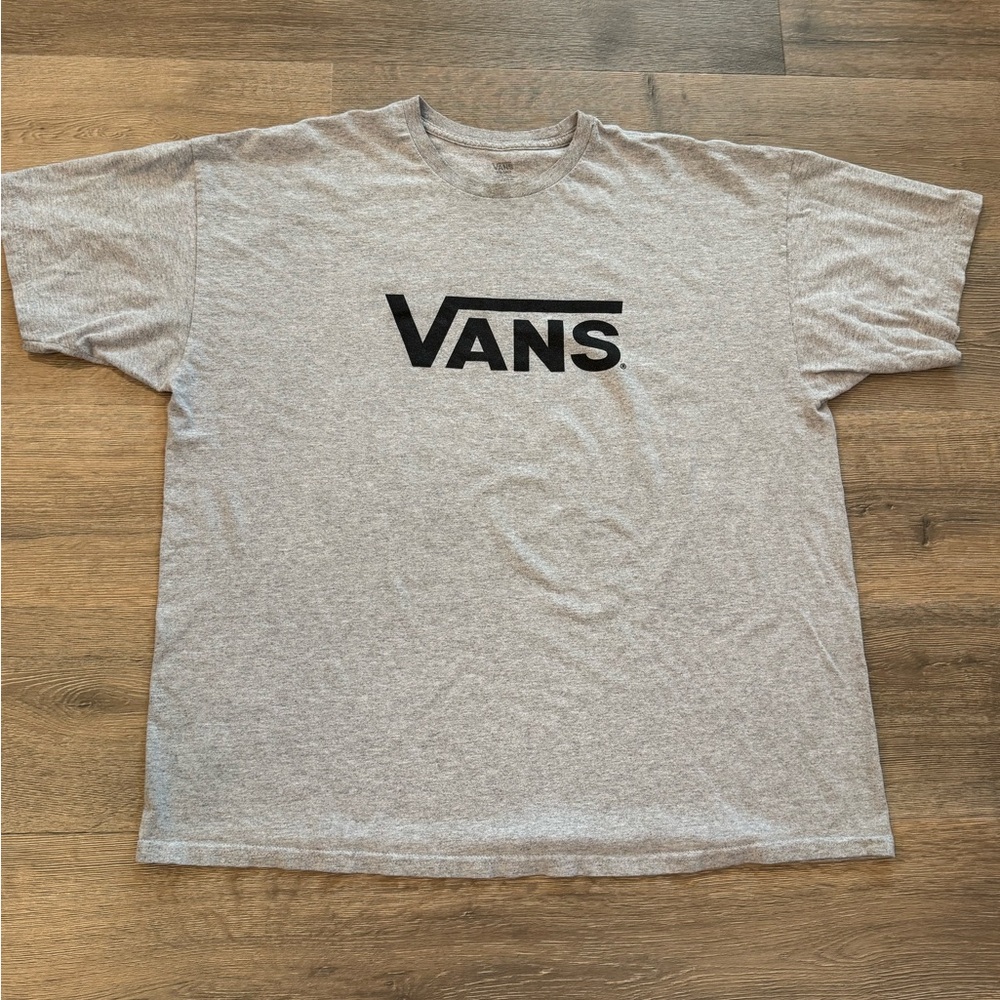 Vans Off The Wall Retro Heather Grey Black Short Sleeve Shirt XXL